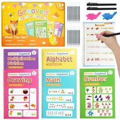 5 Books Magic Grooved Writing Practice Kid Handwriting Practice Ages 57 810