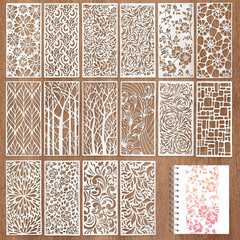 16 Pcs Stencils for Crafts Reusable Stencils for Painting Texture Stencils Ba…