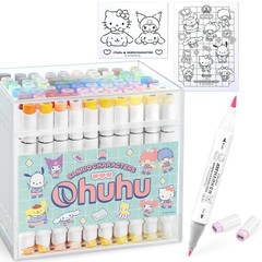Sanrio Characters x Ohuhu Markers 80 Colors Set Brush & Fine Dual Tips