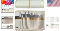 Nylon Hair Brushes Set for Acrylic & Watercolor