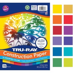 Color Wheel Assortment, 12 x 18 Inches, Assorted Colors, Pack of 72 (P6577)
