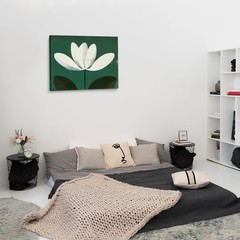 Modern White Flower Canvas Wall Art Print Minimalist Floral Picture Painting …