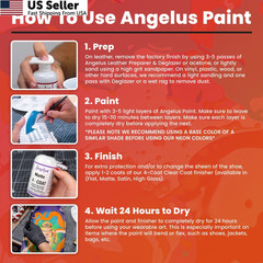 Angelus Acrylic Leather Paint for Shoes, Sneakers, 4 Fl Oz (Pack of 1), Black