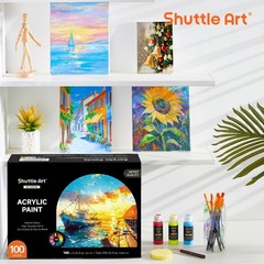 100 Colors Acrylic Paint Set in 2oz Bottles for Every Artist’s Needs