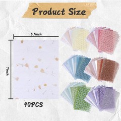 90 Sheets Textured Scrapbook Paper with Decor Mesh 5.1 x 7 inches, Multicolor