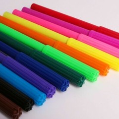 24x MULTI COLOUR FELT FIBRE TIPPED PENS Set Art Artist Washable Markers Drawing