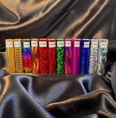 Hot Stamp Holographic Gilding Foil 12 Roll Sampler Pack- 3″ x10′ FREE SHIP