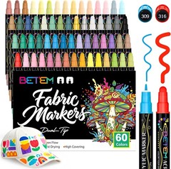 Betem 24 Colors Dual Tip Acrylic Paint Pens Markers, Premium Acrylic Paint Marke