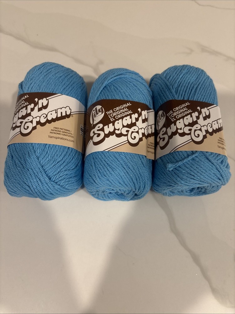 Bulk Buy: Lily Sugar ‘n Cream Solids 100% Cotton Yarn (3-Pack) (Hot Blue #1742)