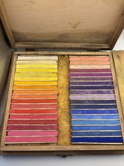 Faber-Casttell Polychromos series 9286 Artist Soft Pastels 72 Sticks In Wood Box