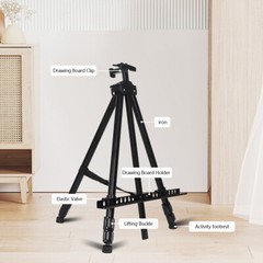 Adjustable Tripod Stand Easel Metal Floor Art Painting Supplies Bracket with Box