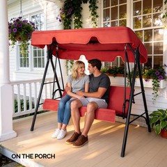 68*43*60 inch Red KD style with cushion canopy Iron Oxford cloth 250kg