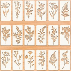 18 Sheet Reusable Flower Stencils for Painting,Stencils for Painting on Wood,…