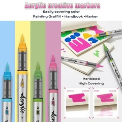Sage Green Acrylic Paint Markers Pens 12 Color Creative Marker Set with Soft …