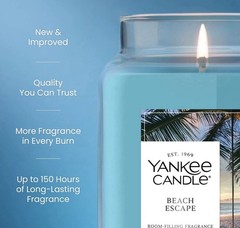 Yankee Candle Beach Escape Scented Candle, 22oz Large Jar 22 oz,