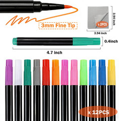 12-Color Markers for LED Drawing Board, Erasable Light Board Marker Pens for LED