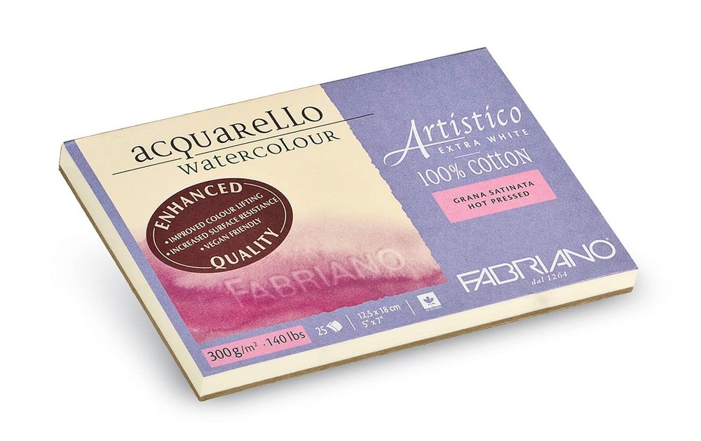 Honsell Fabriano Artistico Extra White Watercolor Block, 140 lb./300 GSM, Hot…