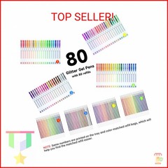 Shuttle Art 160 Pack Glitter Gel Pens, 80 Colors Glitter Gel Pens Set with 80 Re