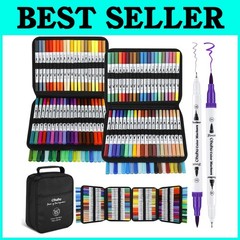 160 Dual Tip Coloring Markers Set – No Bleeding