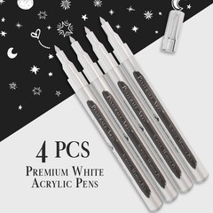 Versatile White Paint Pens – 0.7mm Fine Tip Set of 4 for All Surfaces