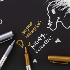 Metallic Marker Pens, Gold and Silver Metallic Permanent Markers for Artist I…