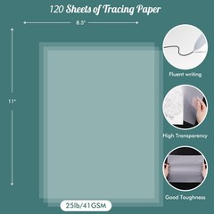 120 Sheets 8.5”x 11” Tracing Paper for Drawing Pad Book Sketchbook Coloring P…