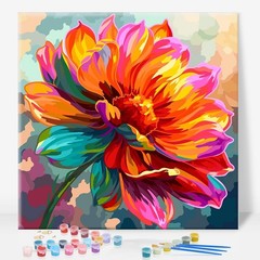 Framed Paint by Numbers Kit for Adults, Flower Paint by Numbers with Frame for B