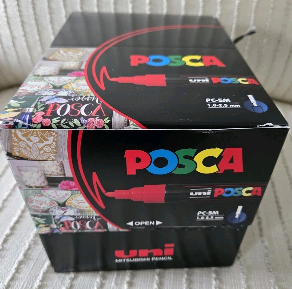 Uni POSCA PC-5M Water-Based Paint Markers 80 – 10 (8 Packs) 1.8-2.5mm NEW