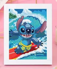 Stitch Surfing Diamond Painting Craft Kit-5.9×7.9”. Supplies included