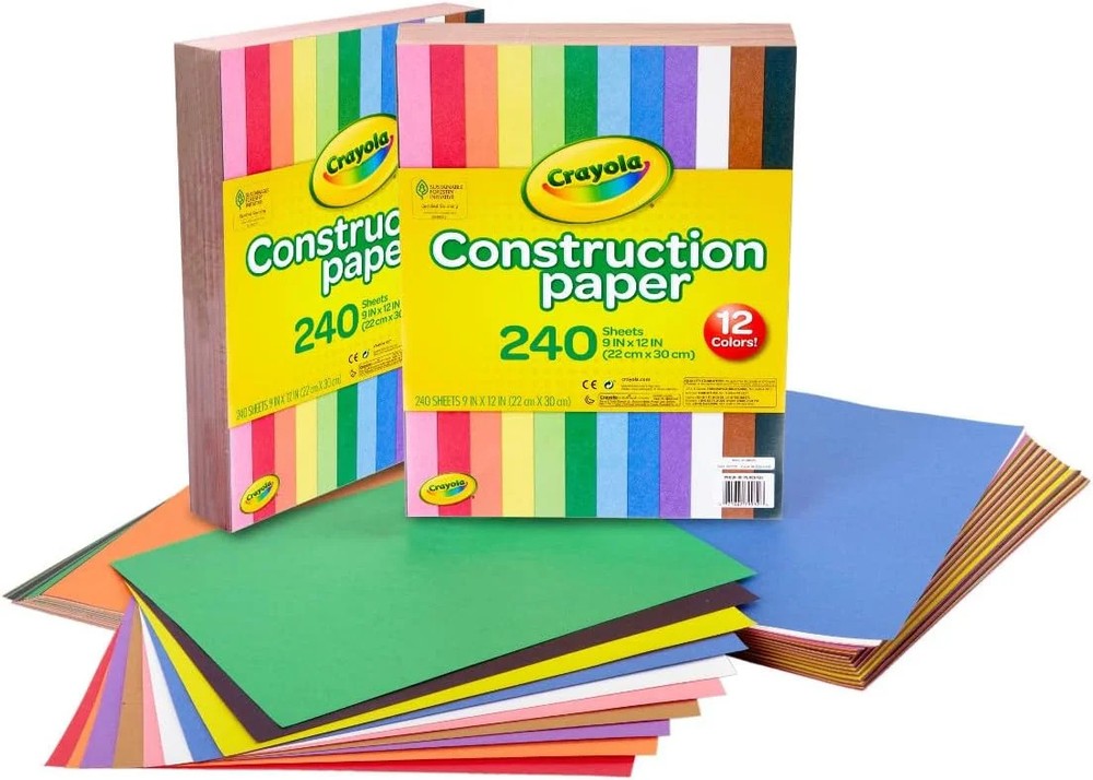 Construction Paper Bulk Pack (480 Sheets) – 10 Assorted Colors, 9×12, Classroom