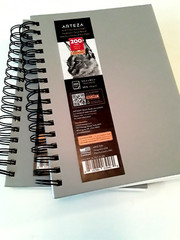 2 Arteza Gray Sketch Books Drawing Pads 200 Sheets Each 68 lb 5.5×8.5″ Acid Free