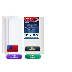 U.S. Art Supply 18 X 36 Inch Stretched Canvas 12-Ounce Triple –
