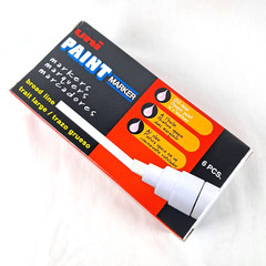 Uni Paint Marker SET OF 6 BLUE Oil Based Broad Thick Line PX-30 Chisel Tip 8mm