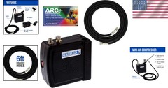 Master Model C16-B Black Airbrush Compressor – 30 dB Quiet Operation, 6ft Hose