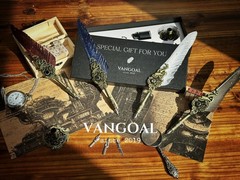 VANGOAL Steampunk Feather Pen and Ink Set with Gift Box, Vintage Quill Pen fo…