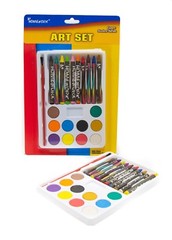 48 Pack of Water Color and Crayon Art Sets (w/ brush & pallet)