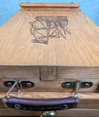 Wooden Folding Box Artists Easel Painting Stand Capt. Jack Rauscher Pirate Ship
