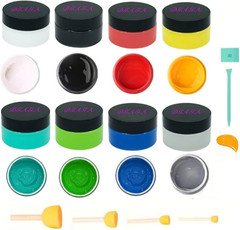 16PCS Chalk Paste Paint with Mini Squeegees Screen Printing Tool,Chalk Paaste fo