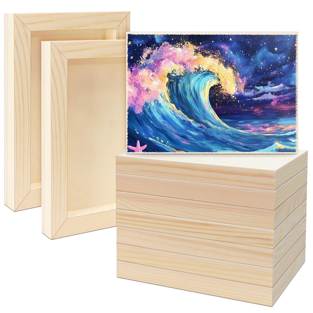 FSWCCK 10 Pack 5 x 7 inch Wood Panel Boards, Unfinished 5″X 7″ 10 Pack, wood