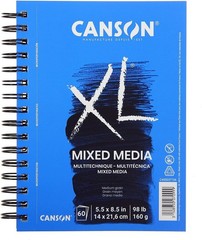 XL Series Mixed Media Pad, Side Wire, 5.5×8.5 inches, 60 Sheets – Heavyweight .