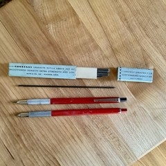 2 Vtg Koh-I-Noor 5611 Drafting Clutch Lead Holders, 7 Alvin HB Drawing Leads