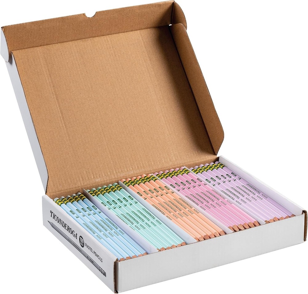 Ticonderoga Pre-Sharpened #2 HB Soft Pastel Colored Pencils (150 Count)