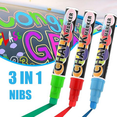 Window Chalk Markers for Cars Glass Washable, 8 Colors Jumbo Liquid Chalk Marker
