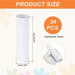 24 Pack Cardboard Tubes,Toilet Paper Rolls Corrugated Roll,5.91×1.58″,White