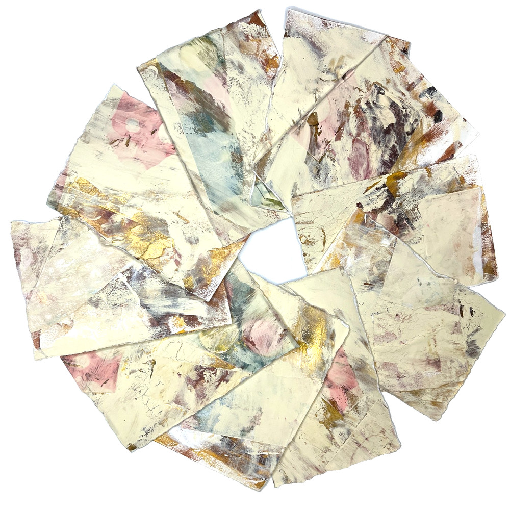 10 Hand-Painted Collage Papers for Junk Journals Neutral Palette 4×5 Inches