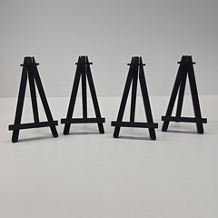 Wood Mini Easel Lot Of 4 Black 5″ Tall for Small Art Craft & ACEO Card New Set