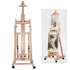 56 to 91″ Adjustable Large Movable Artist Studio Easel Wooden Art Stand H-Frame