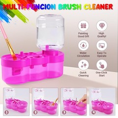 Silicone Painting Mat Set 23.6×15.75 Inch Brush Cleaner 10 Brushes Pink DIY