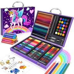 Art Supplies Kit for Kids Ages 4-12,Unicorn Art Case Coloring Purple Unicorn