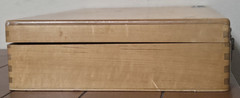 Vintage Grumbacher Artists Wood Case Box W/Palette Leather Handle Read Desc